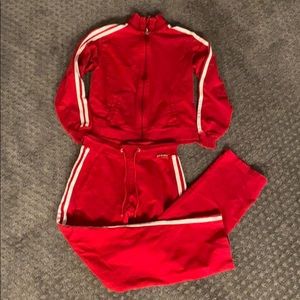 Red track suit